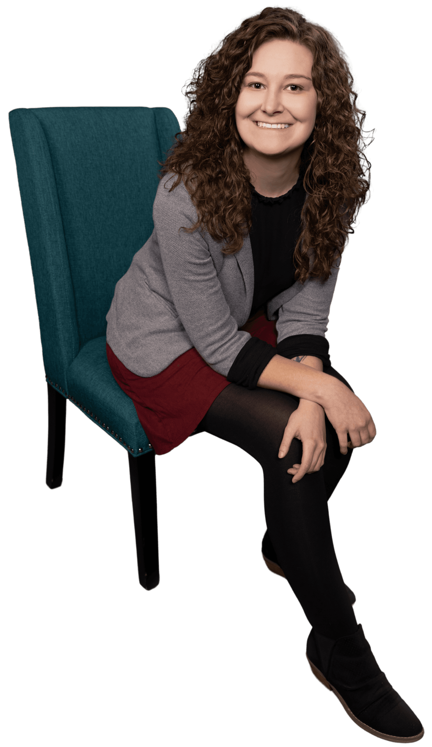 Ashlee Herken seated for the StormyOps about page